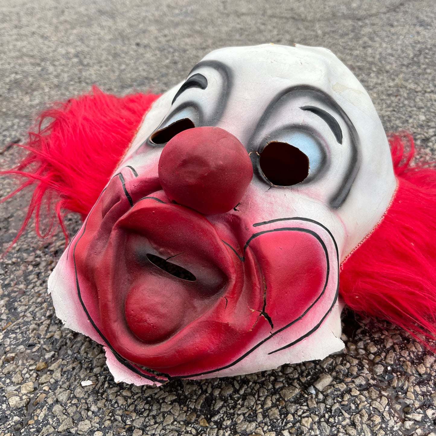 1980s Bozo the clown halloween mask.
