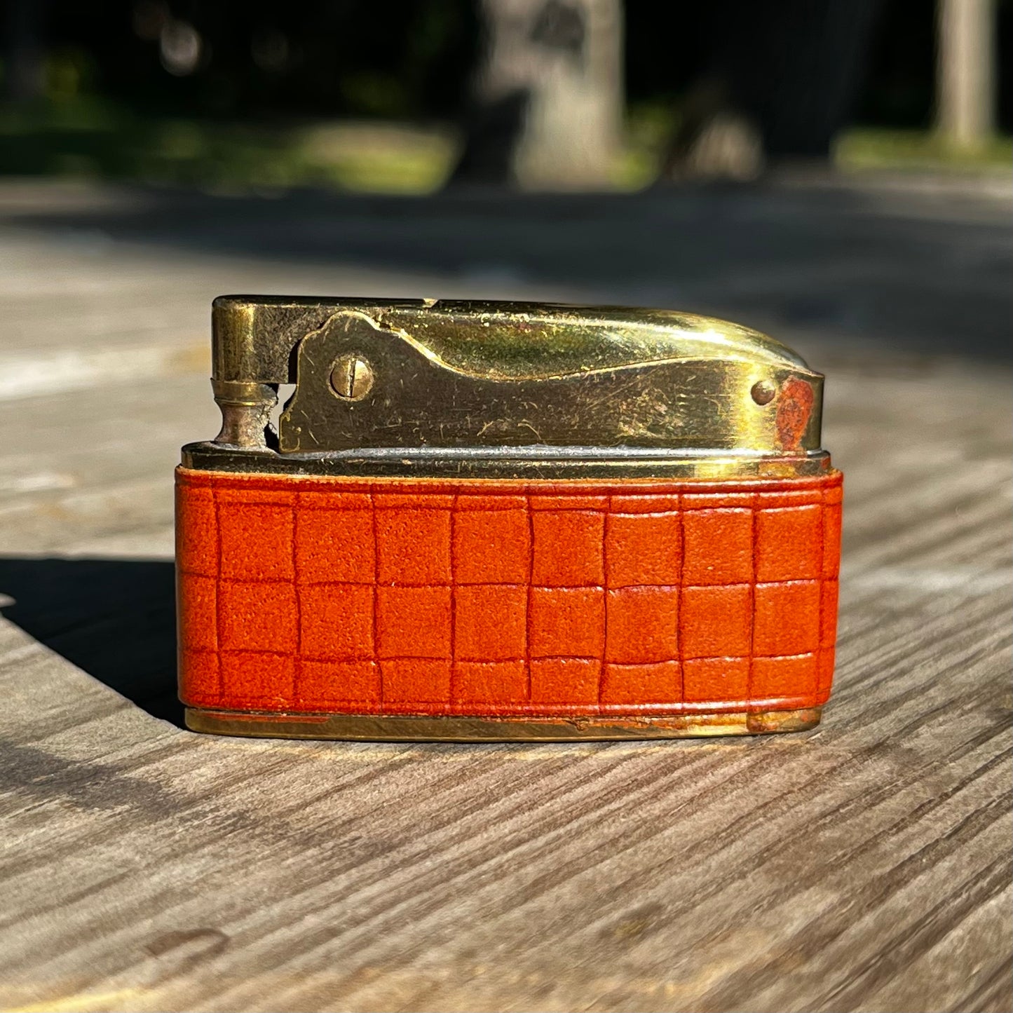 1950s Leather flat lighter.