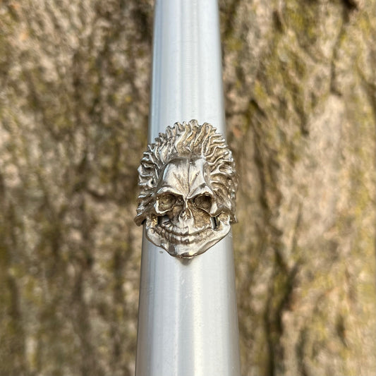 Vintage sterling silver big chief Skully ring. Size 11.75.