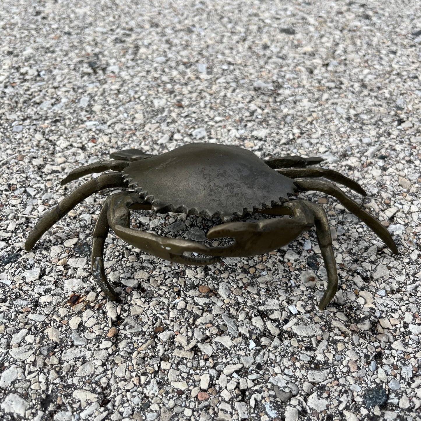 Vintage brass crab dish.