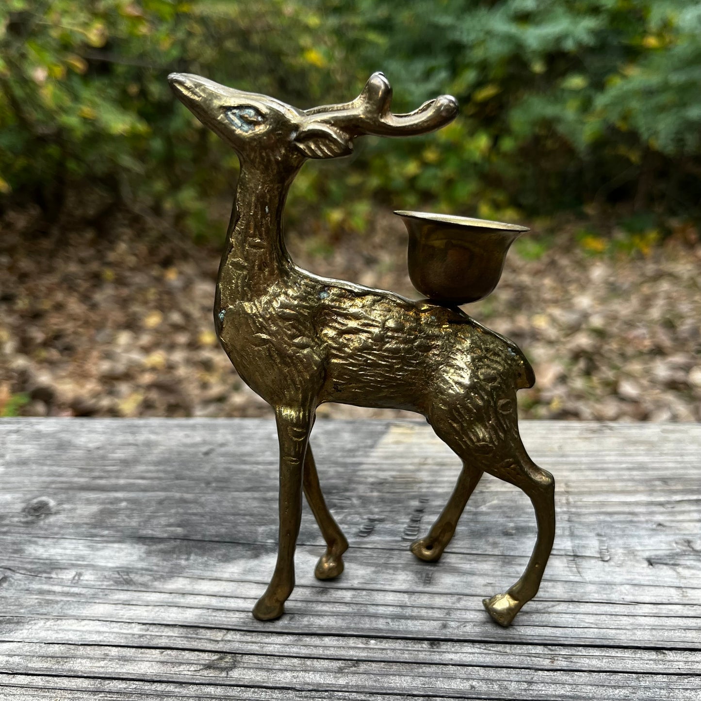 Vintage Brass deer candle holder.