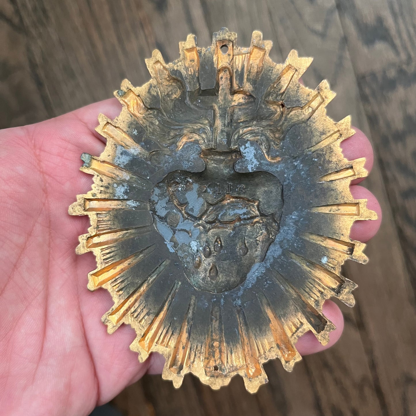 1940s Sacred heart of Christ plaque.