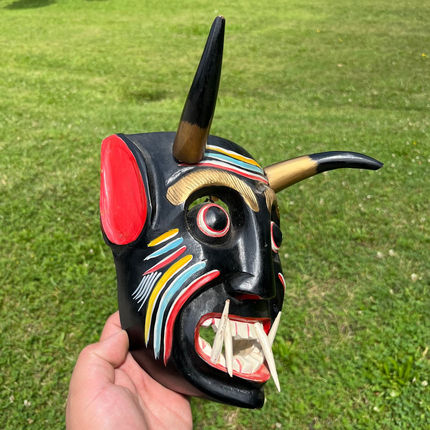 Vintage hand crafted Diablo mask.