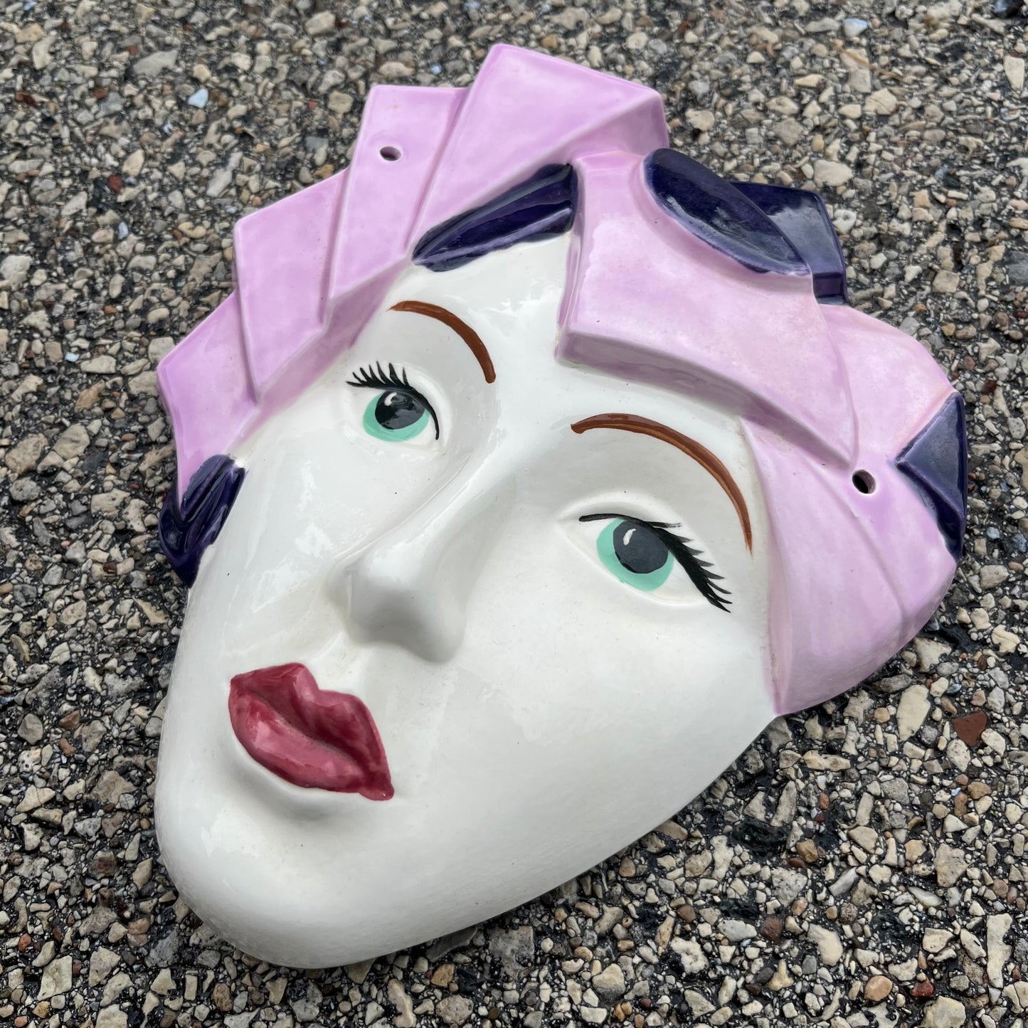1980s Ceramic deco mask.