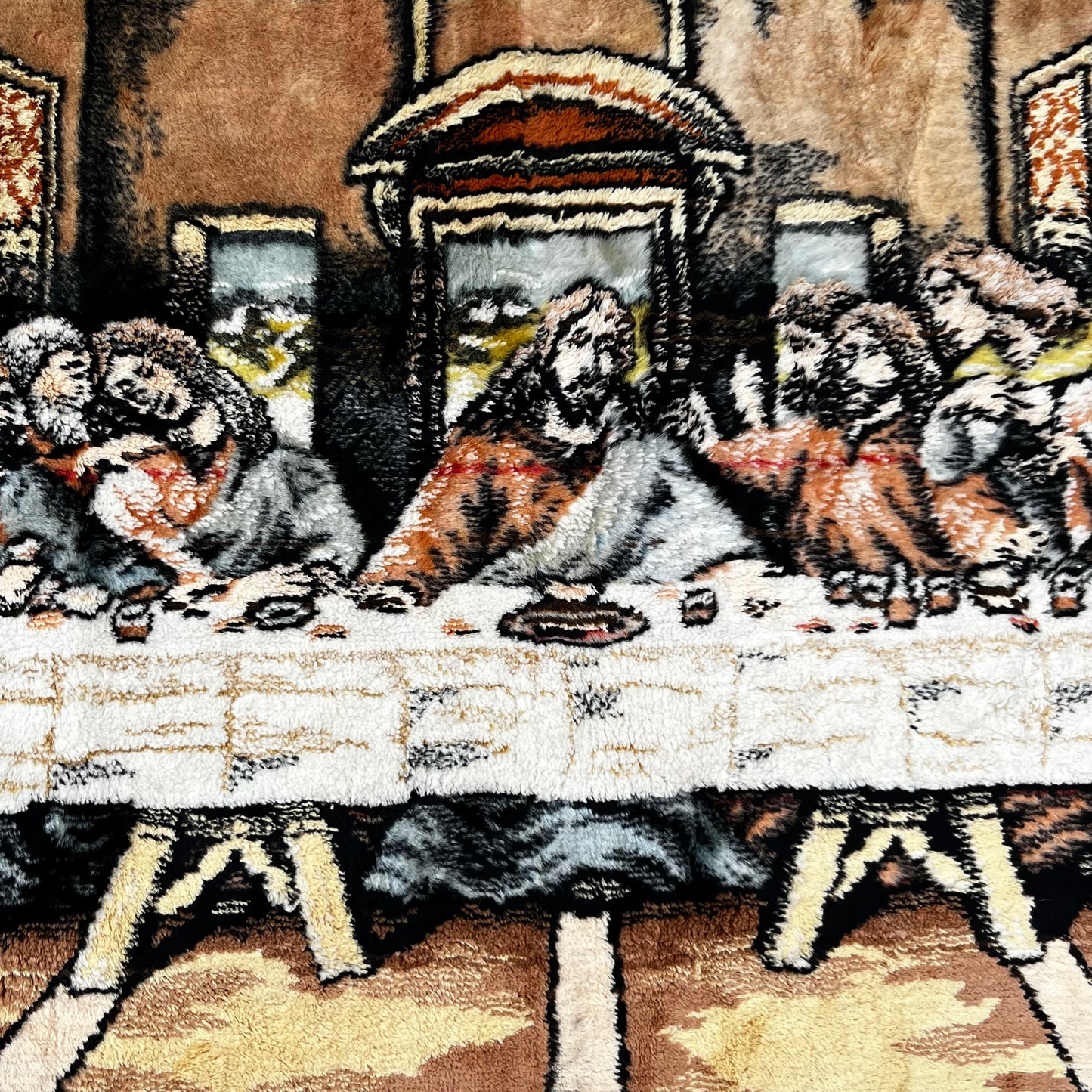 Vintage last supper tapestry.