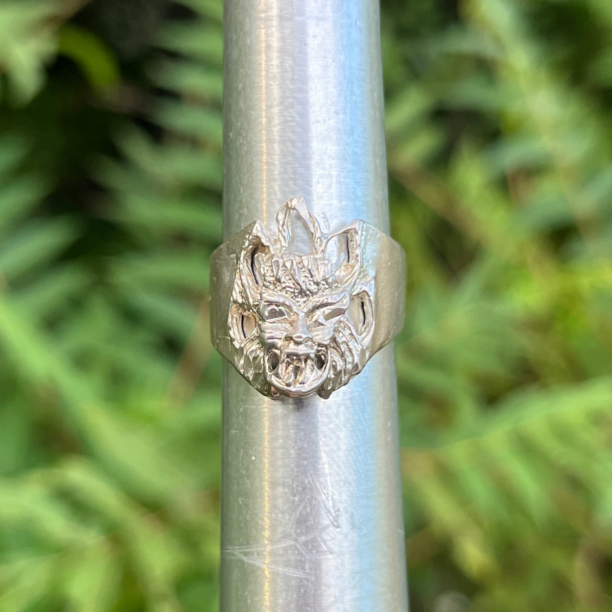 Vintage Sterling Silver Devil ring. Size 8.25.