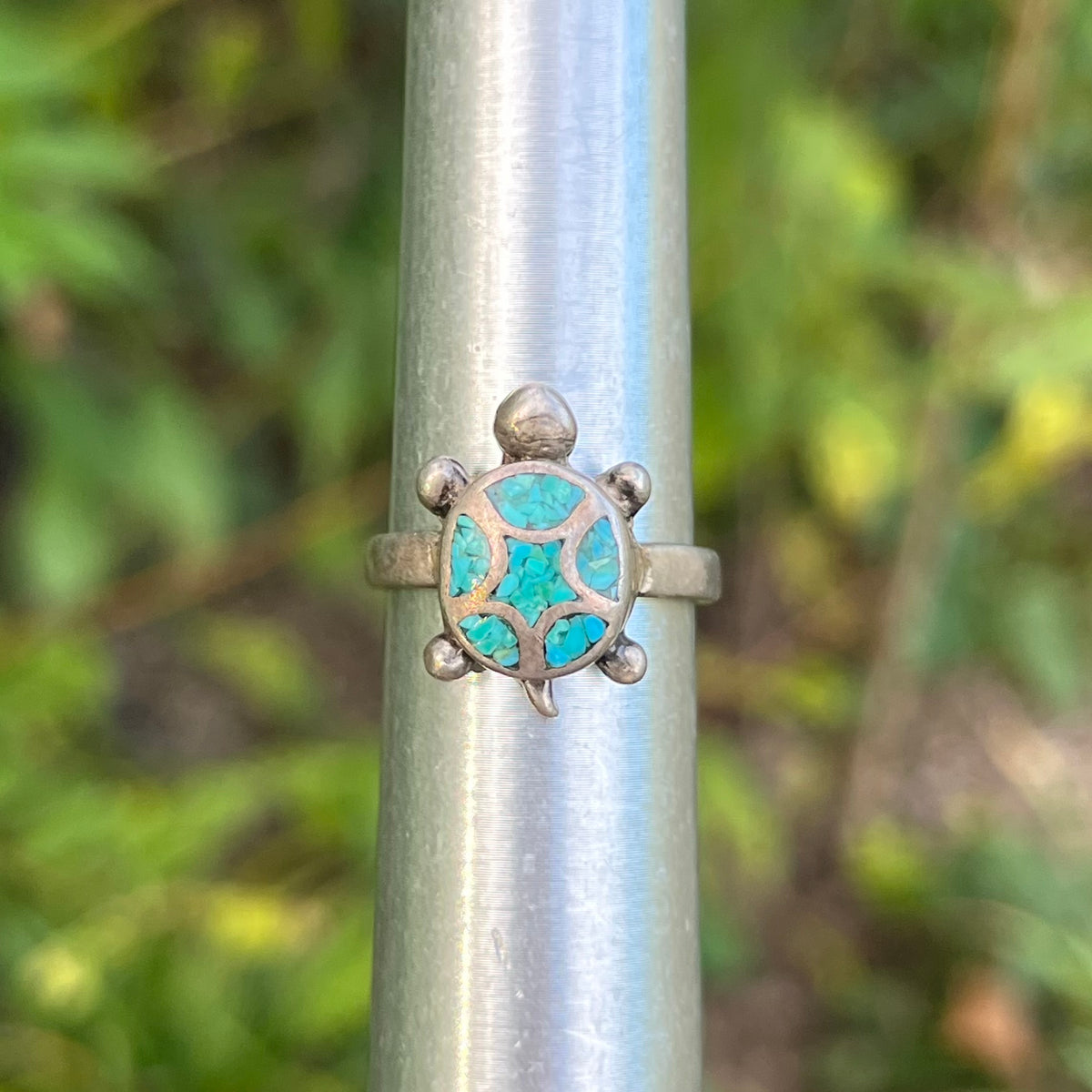 Vintage Sterling Silver turtle ring. Size 6.25.