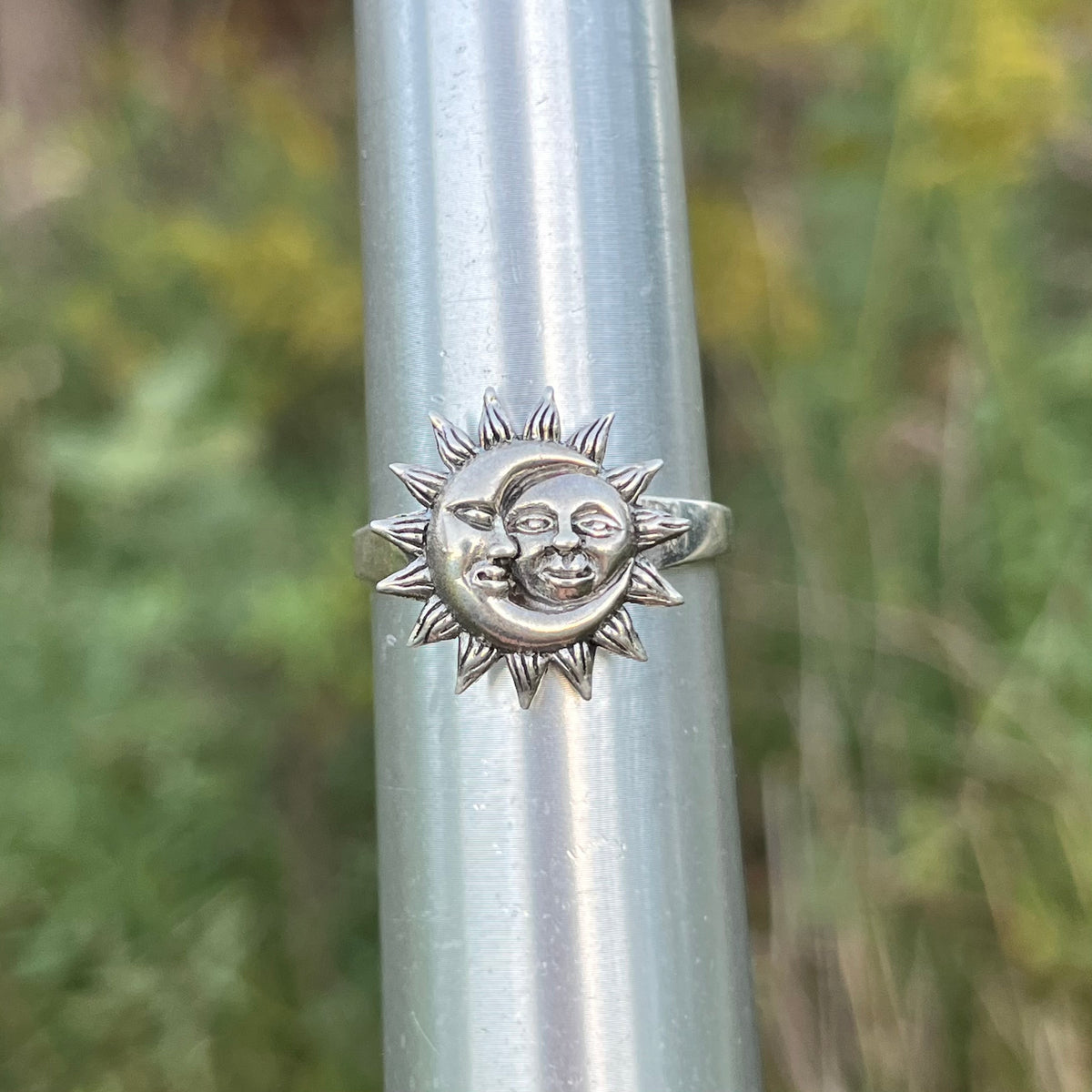 Sterling Silver sun/moon ring. Size 12.25.