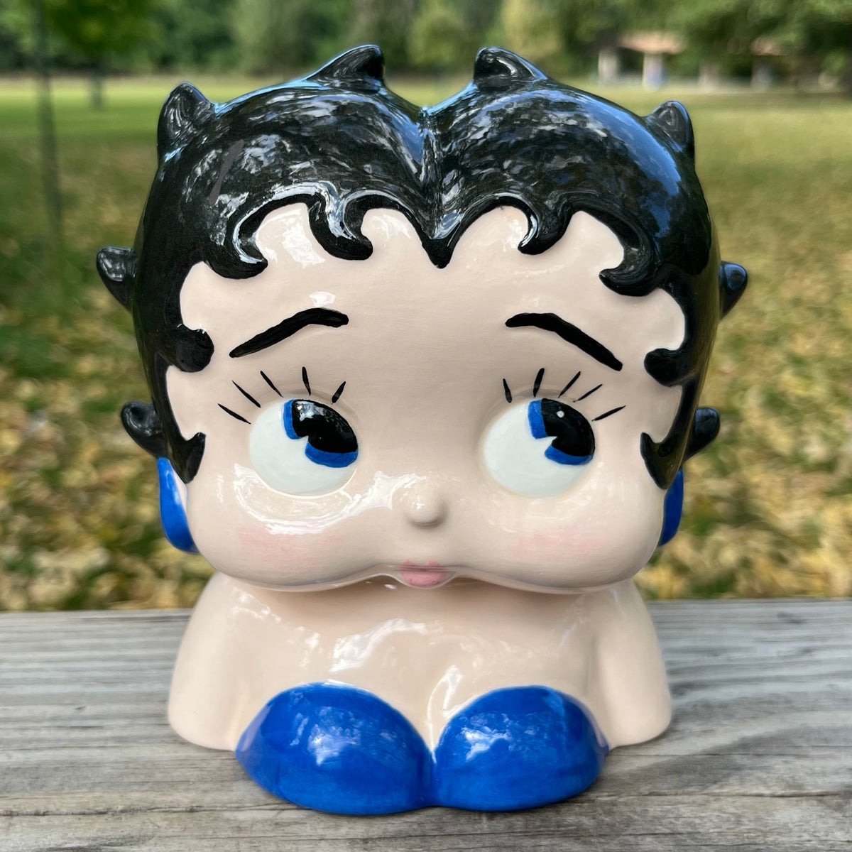 90s Ceramic Betty Boop coin bank.