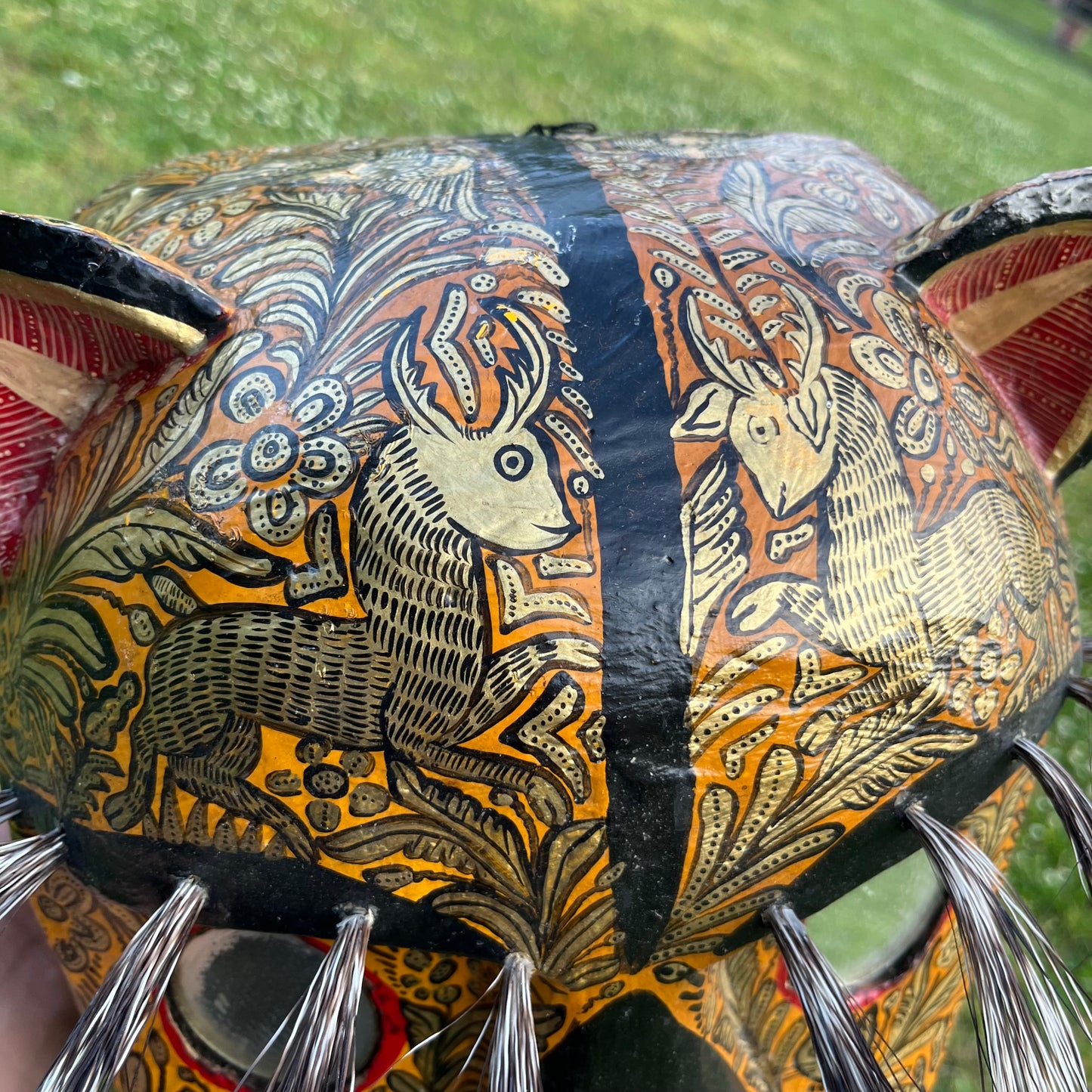 Vintage Danza Del Tigre jaguar mask.