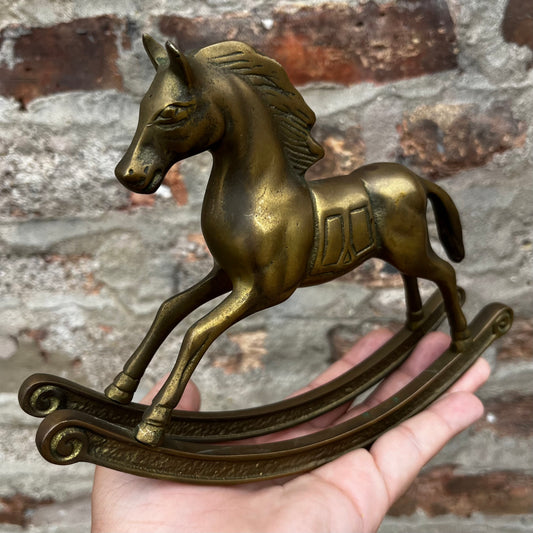 Vintage Brass rocking horse.