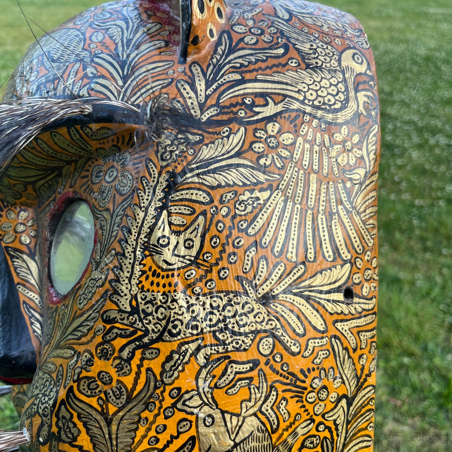 Vintage Danza Del Tigre jaguar mask.