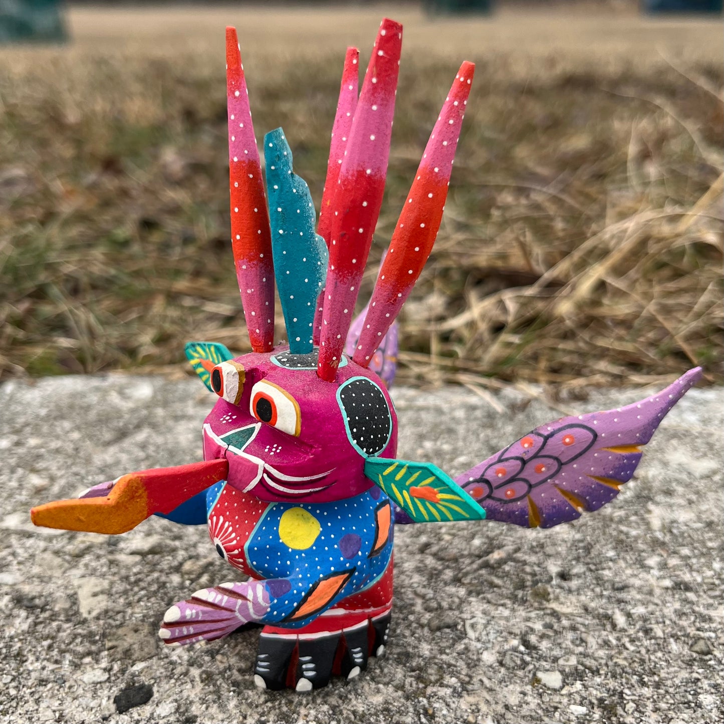 Vintage Oaxacan martian alebrije.