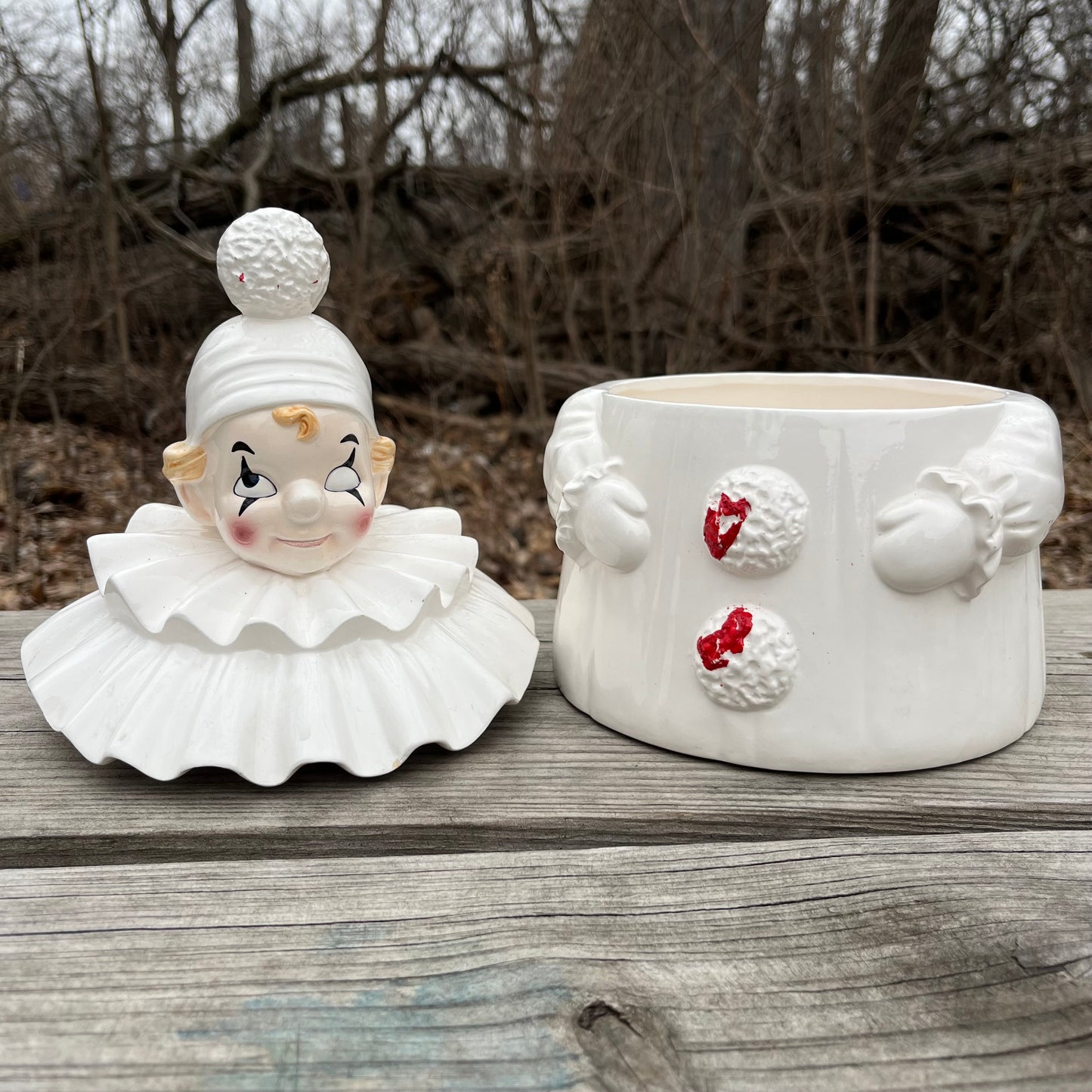 Vintage clown cookie jar.