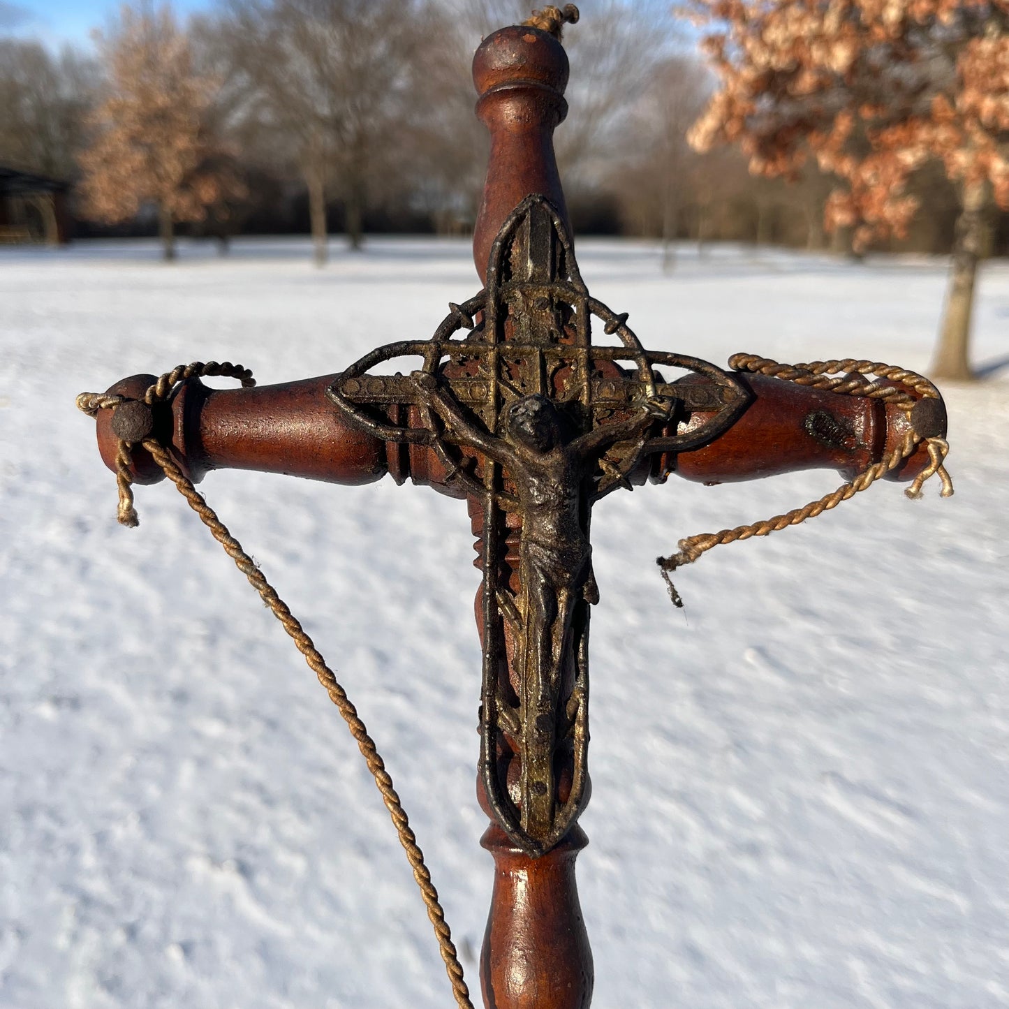 Early 1900s hand crafted crucifix.