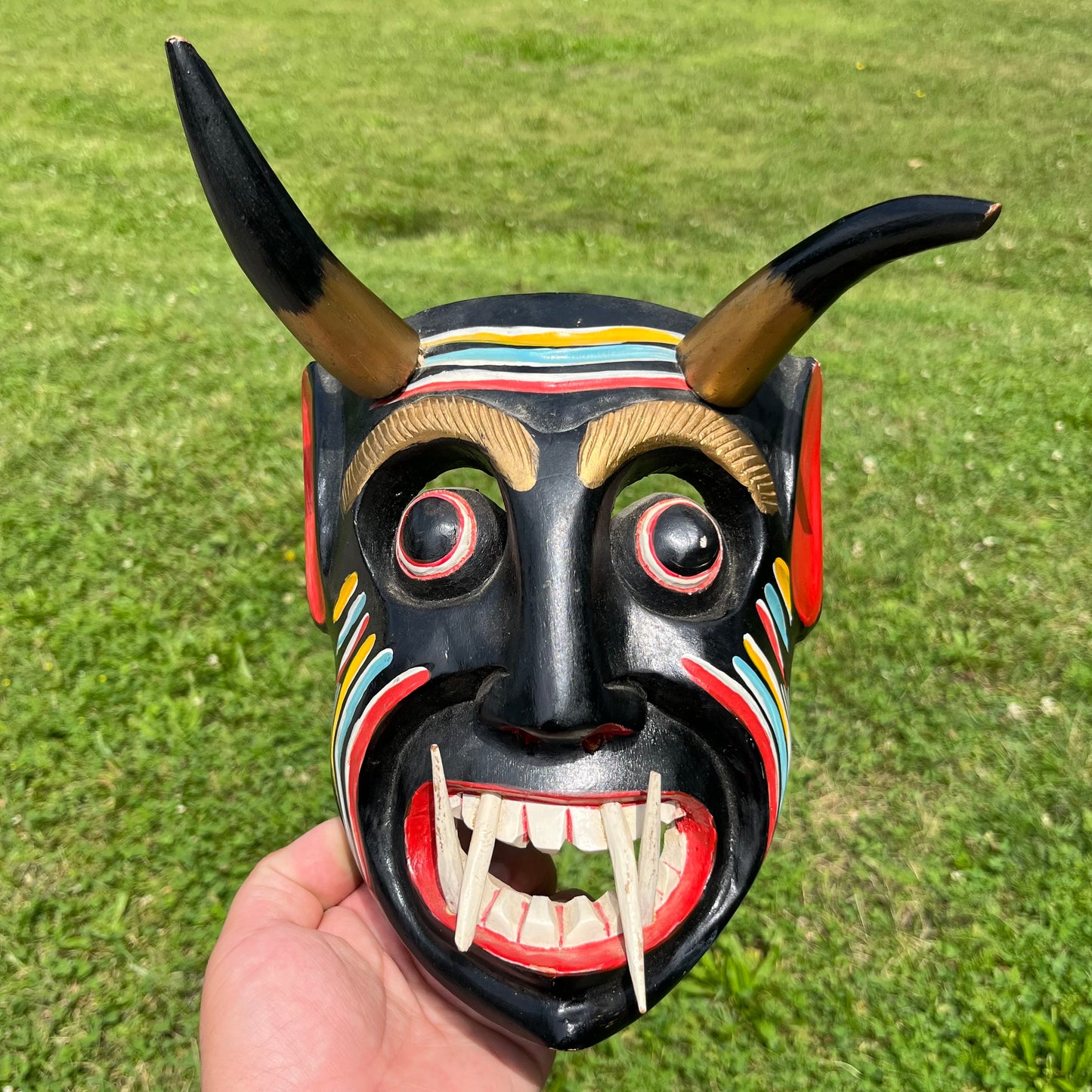 Vintage hand crafted Diablo mask.
