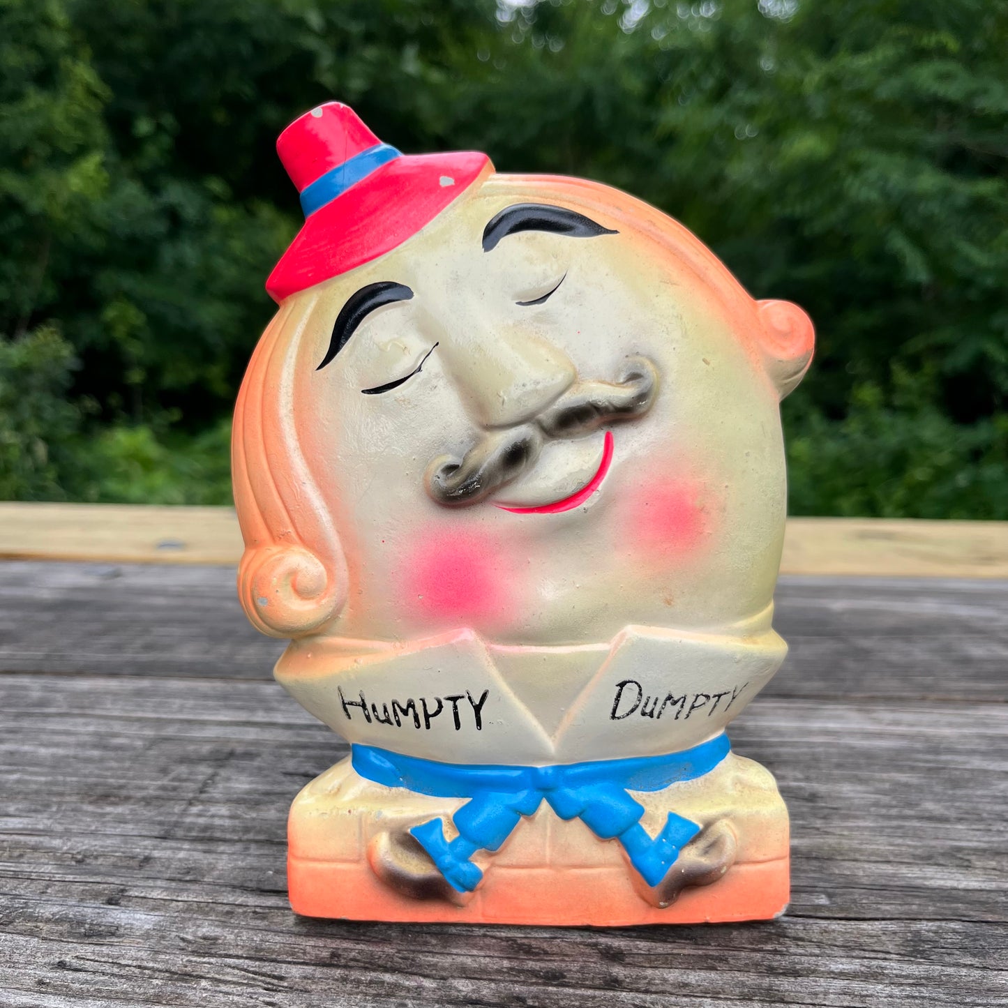 1970s Paper mache Humpty dumpty coin bank.