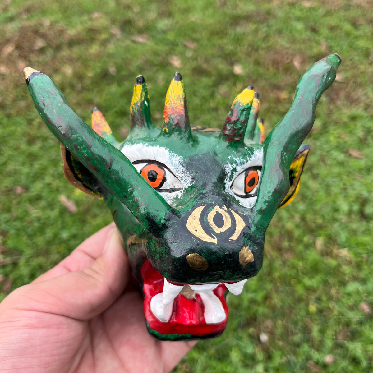 Vintage hand crafted dragon mask.