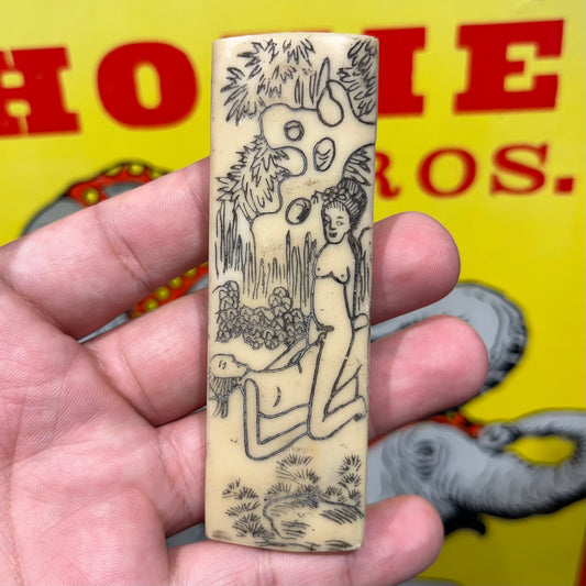 1980s Double-sided resin shunga shingle.