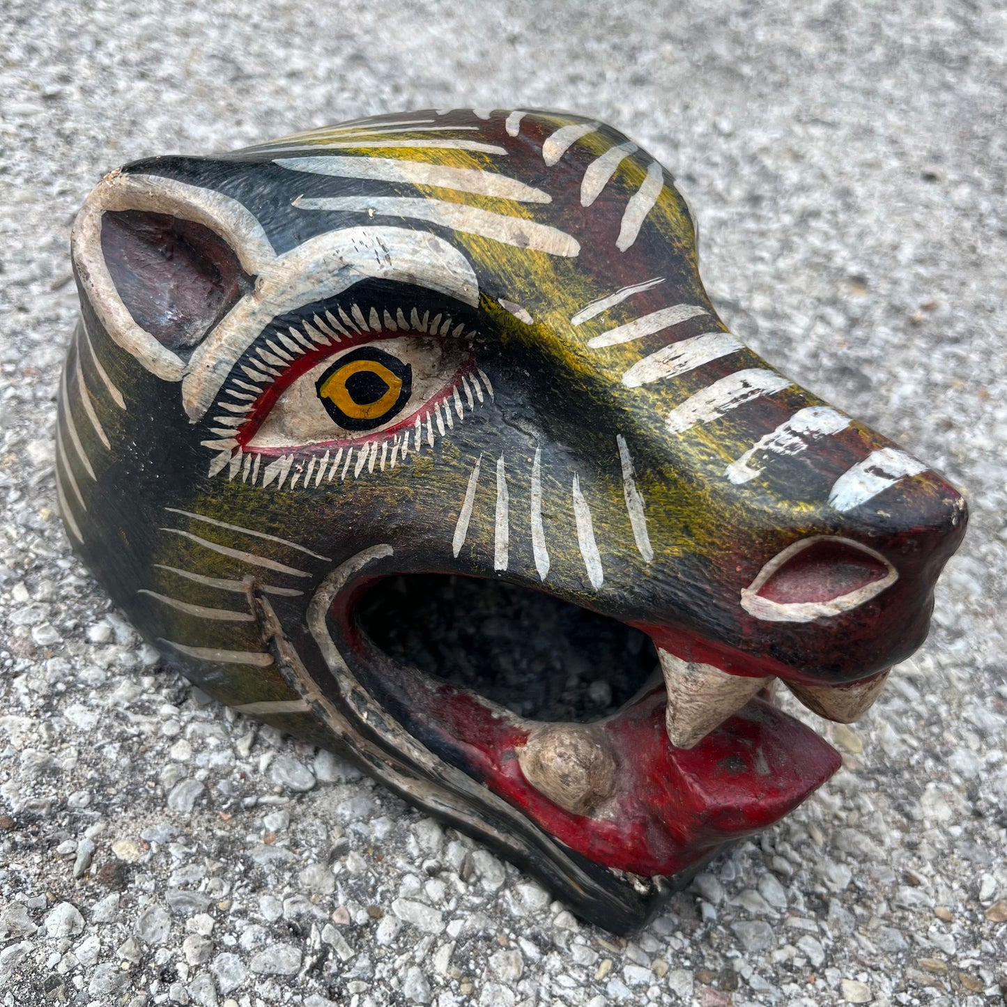 Vintage hand crafted wolf mask.