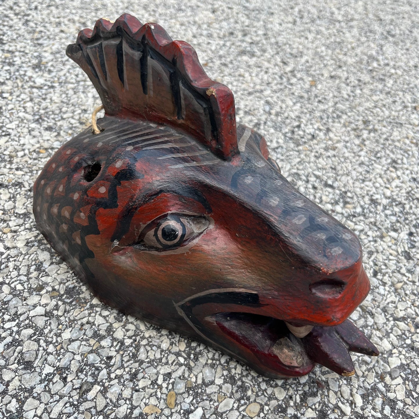 Vintage hand crafted dragon mask.