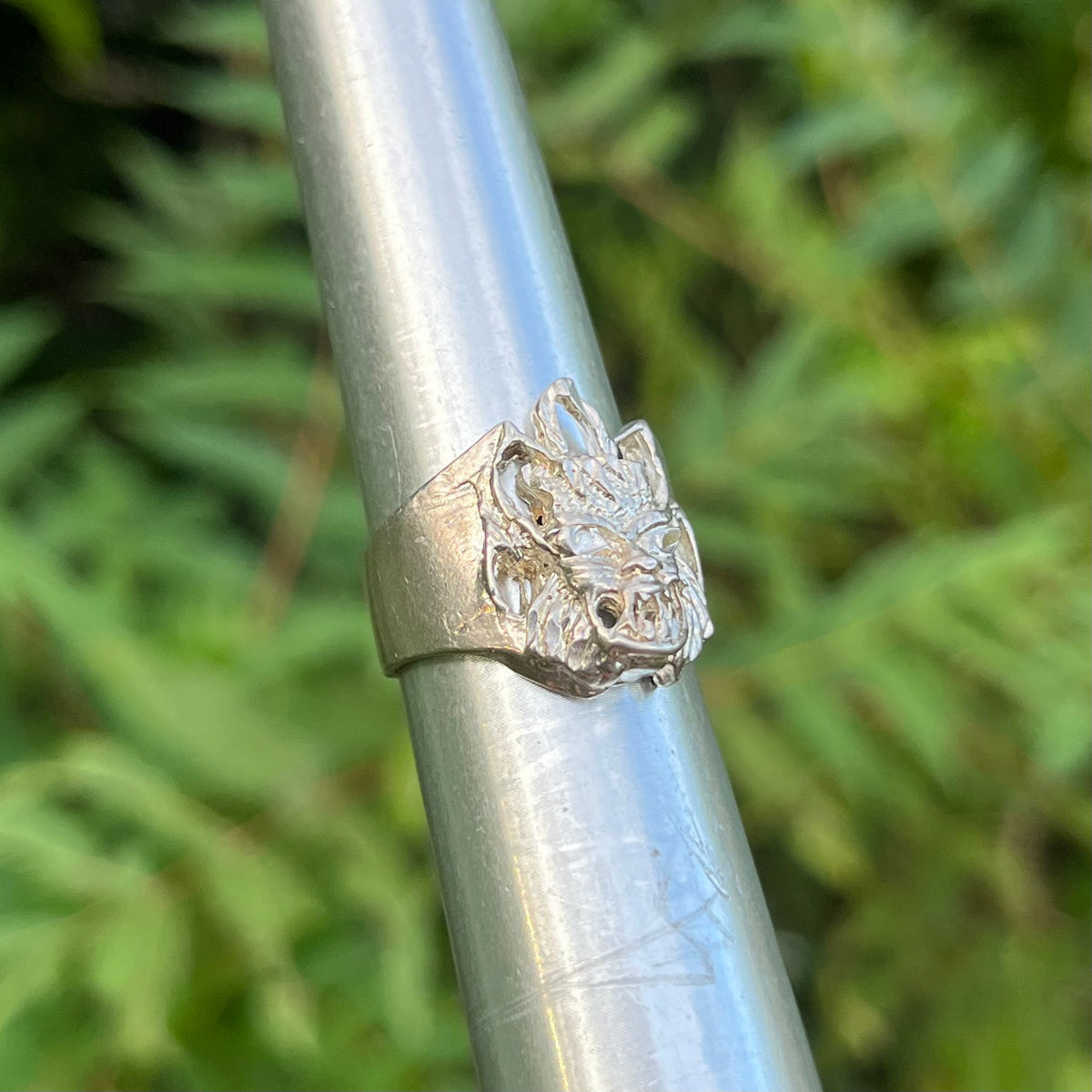 Vintage Sterling Silver Devil ring. Size 8.25.