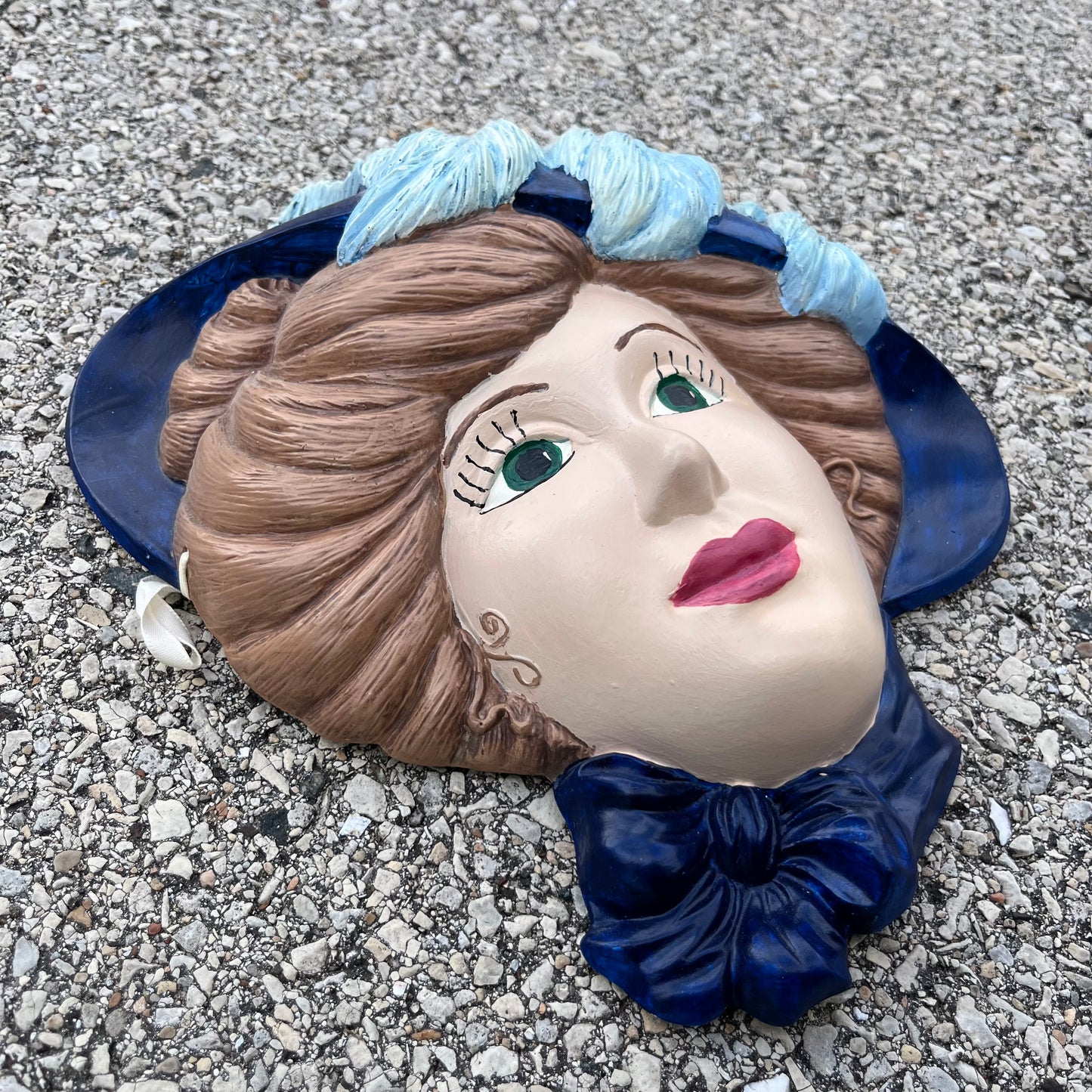 1980s Ceramic lady mask.