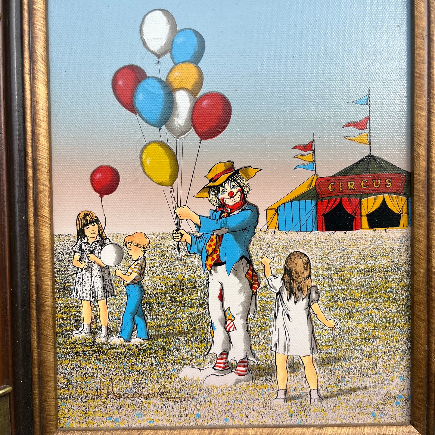 1989 H. Hargrove circus clown serigraph.