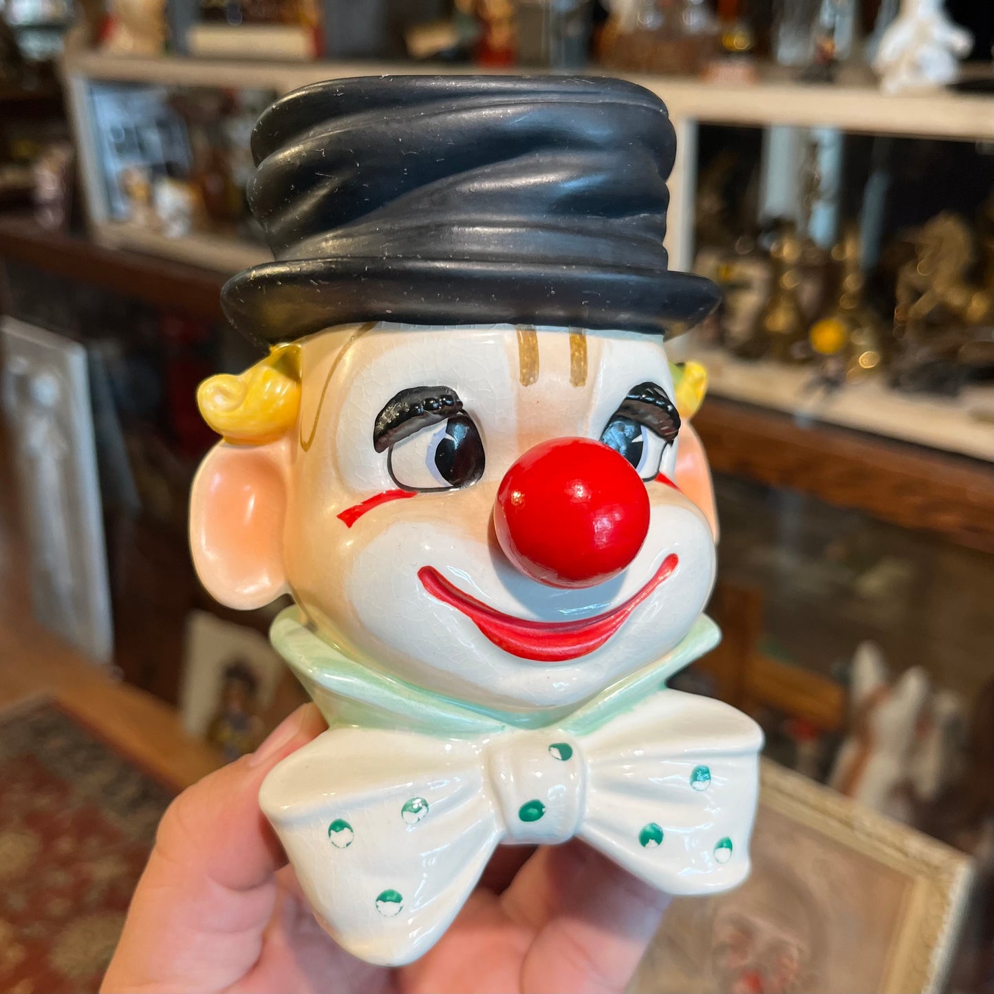 1980s Ceramic clown planter.