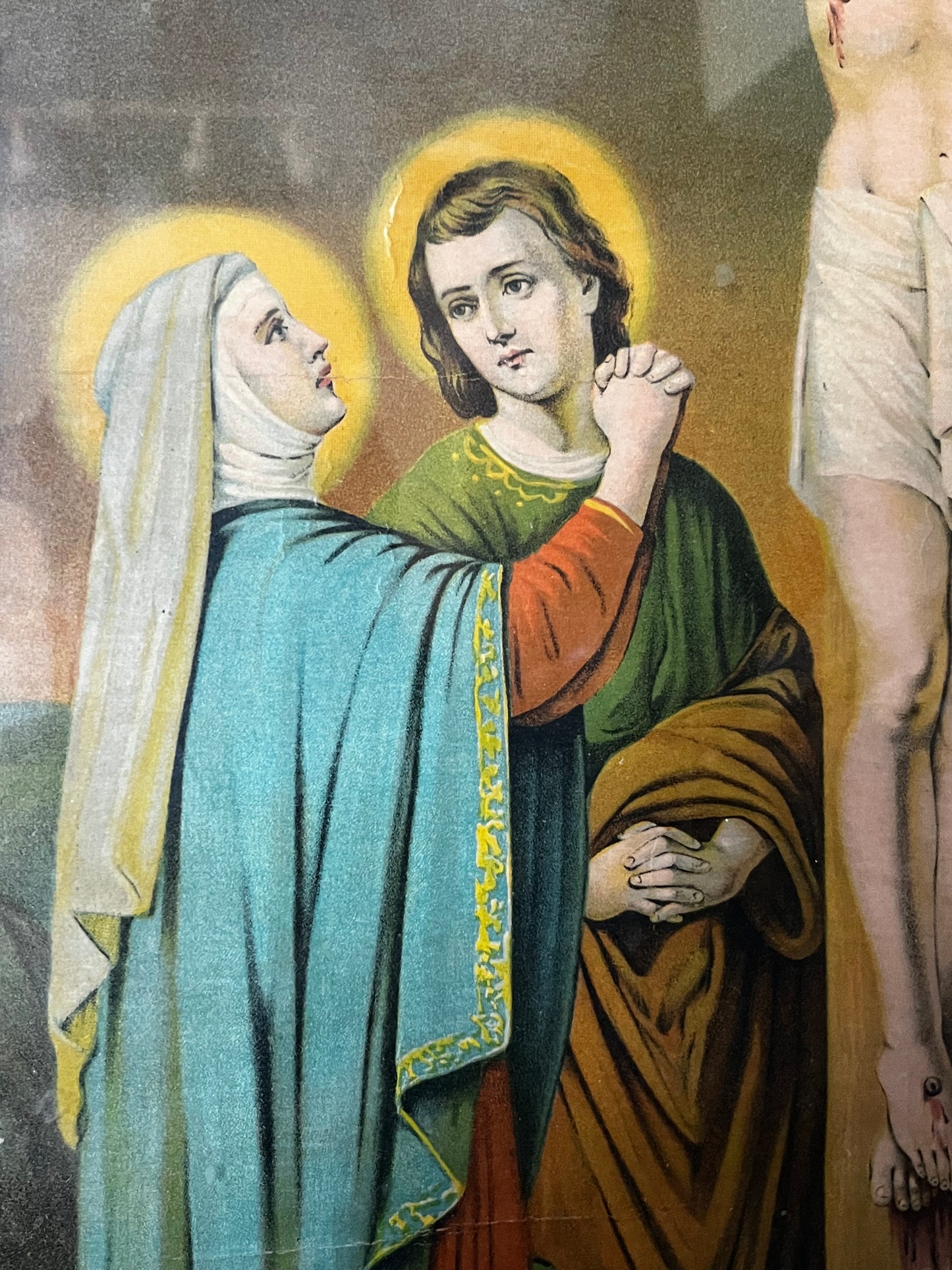 1940s Crucifixion of Christ lithograph.
