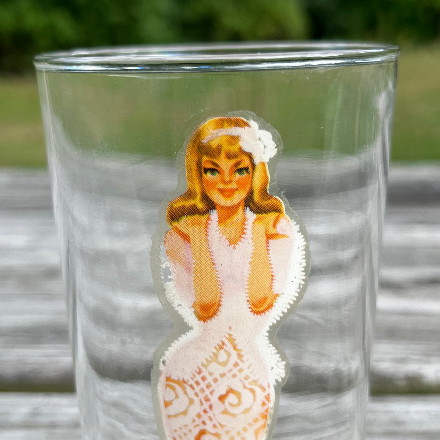 1940s Pin up Peakaboo glass.