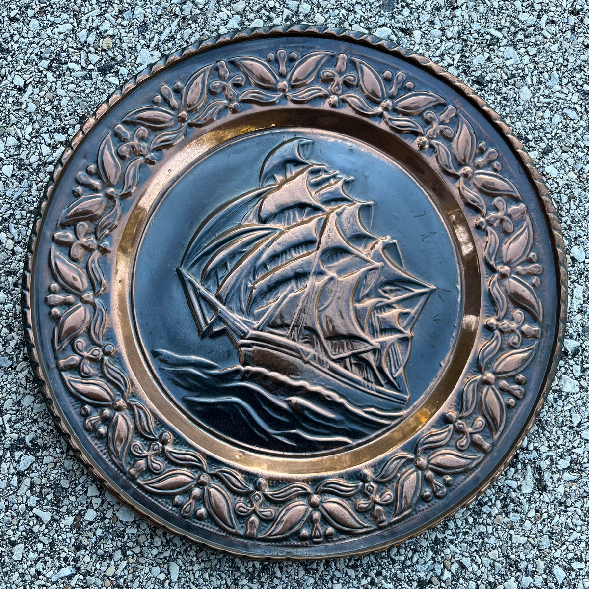 Vintage copper nautical plaque.