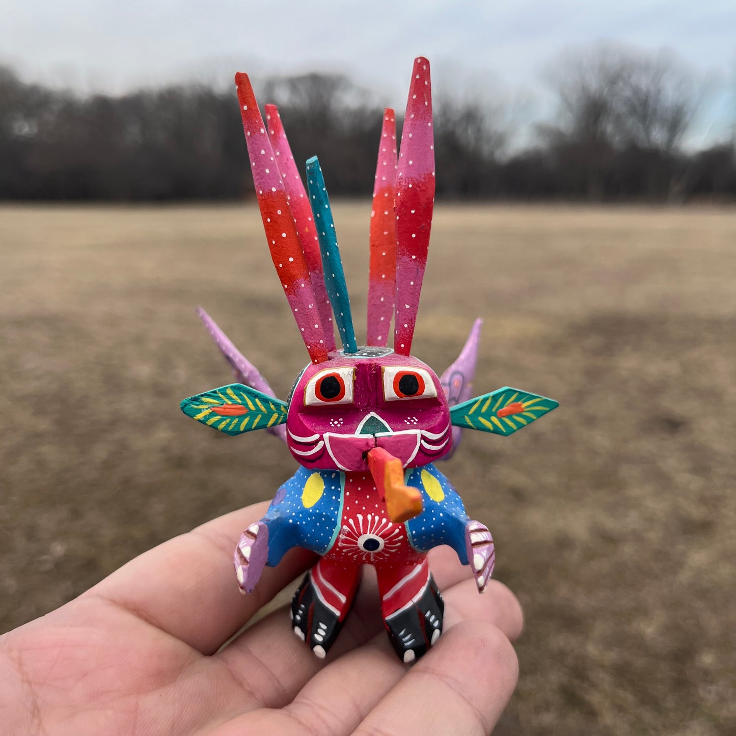 Vintage Oaxacan martian alebrije.