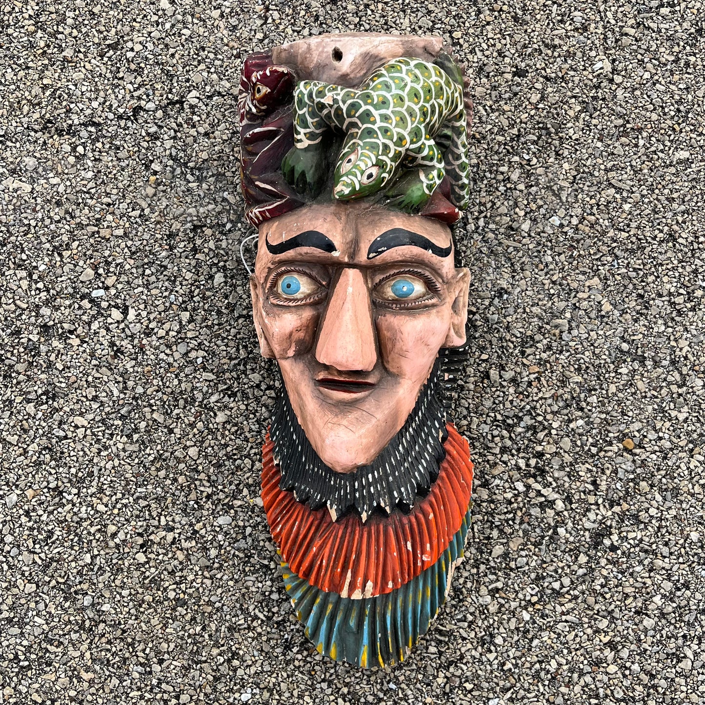 1970s Decorative lizard mask.