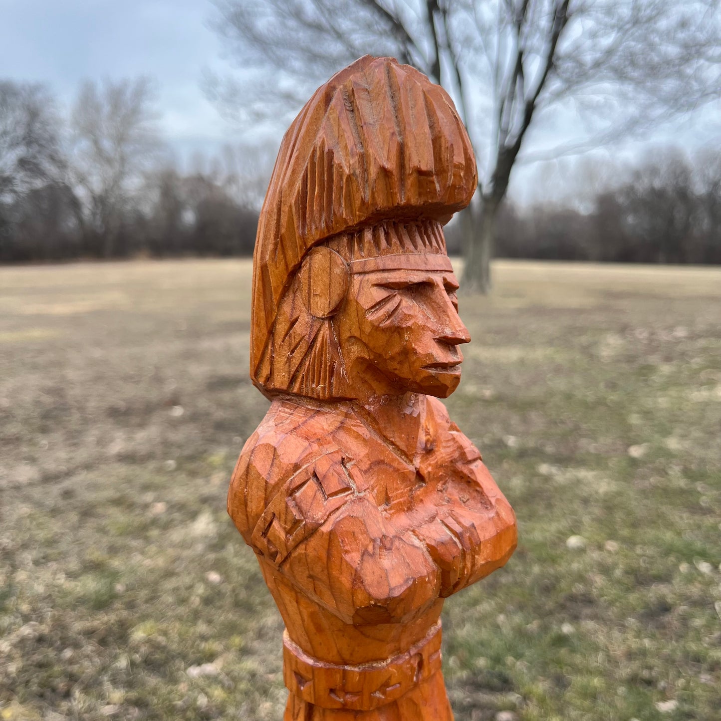 Vintage Apache wood carving.