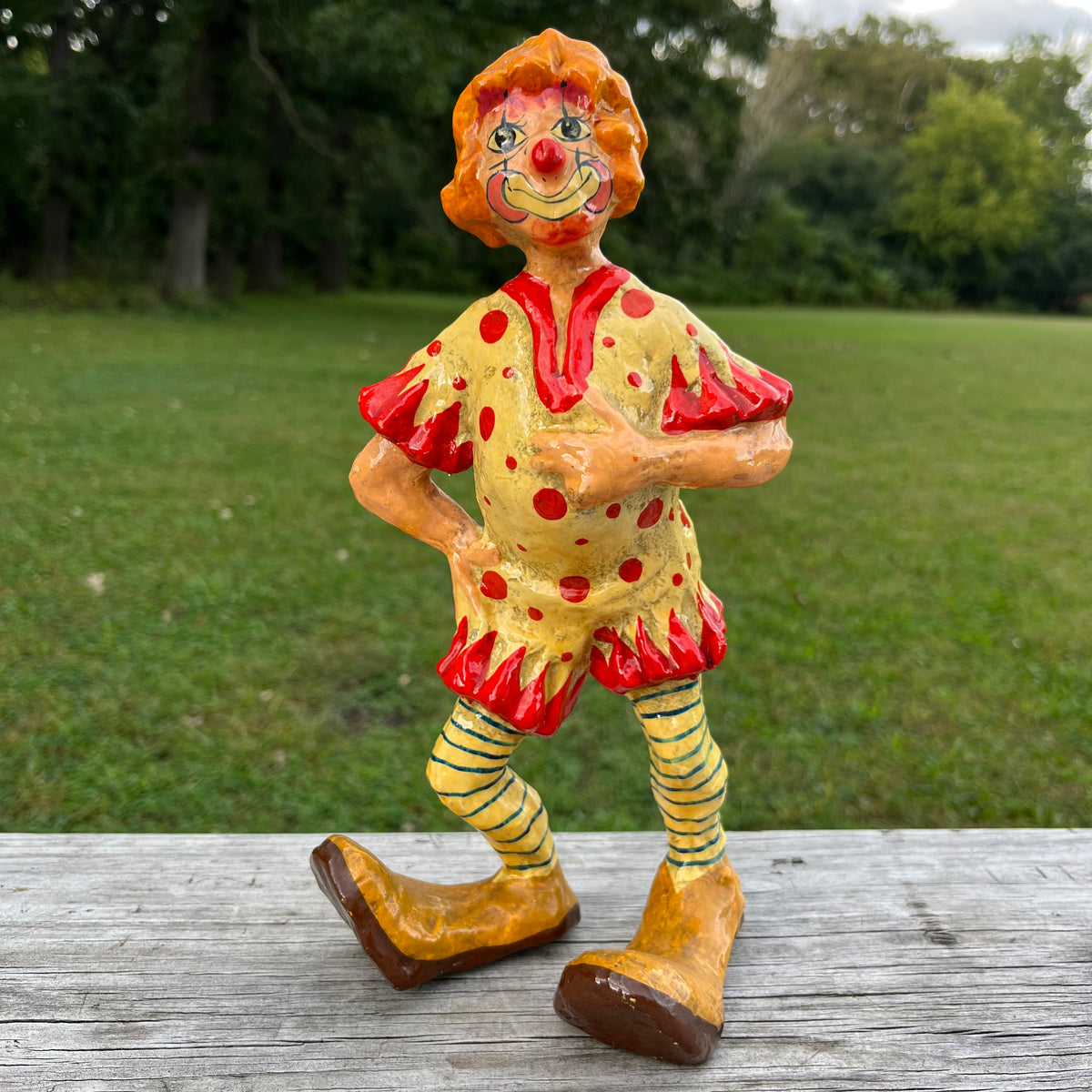 Vintage paper mache clown.