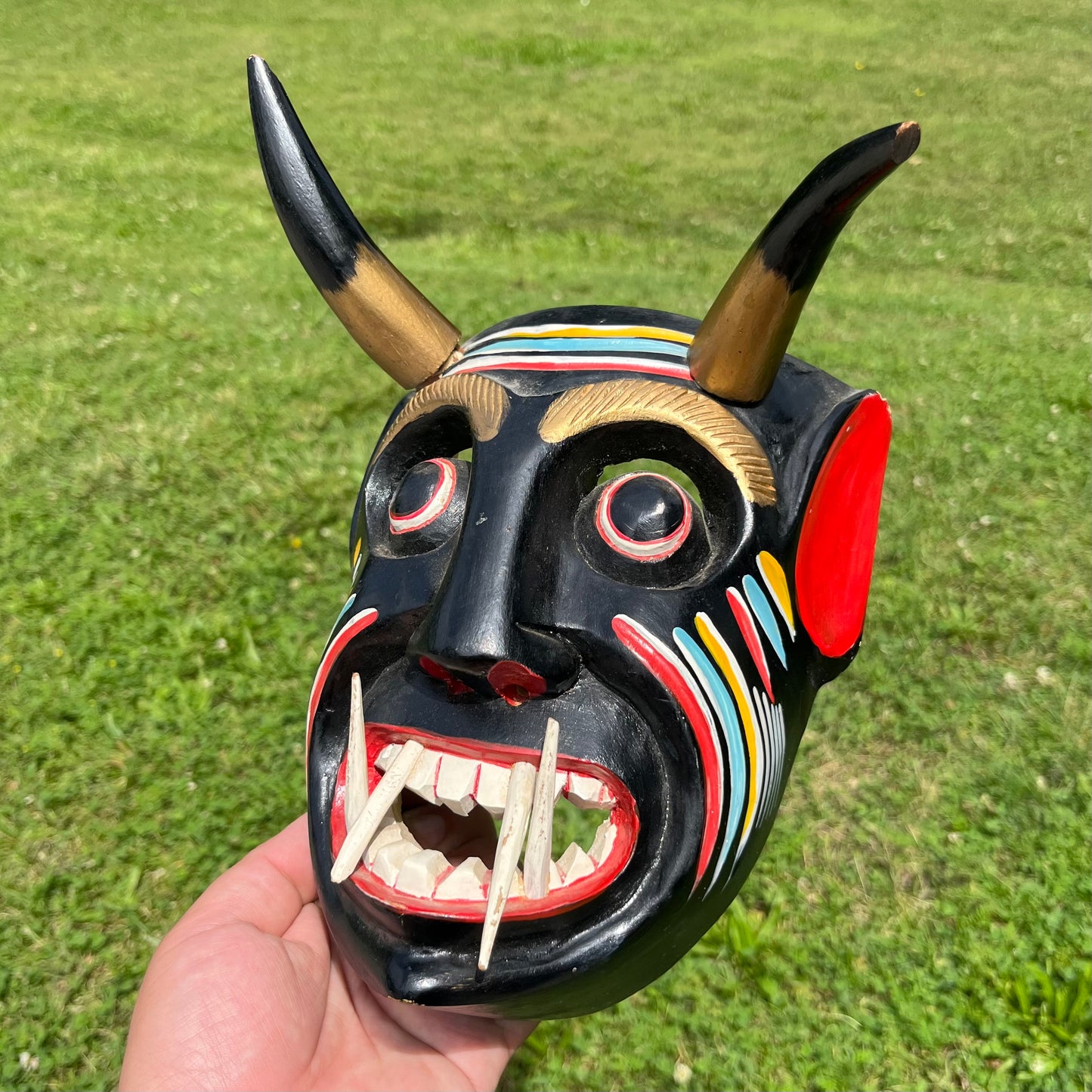 Vintage hand crafted Diablo mask.
