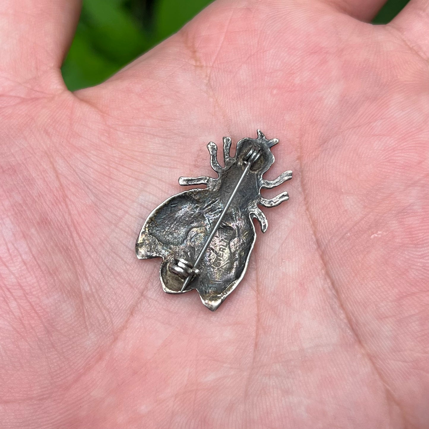 Vintage Sterling silver insect brooch.