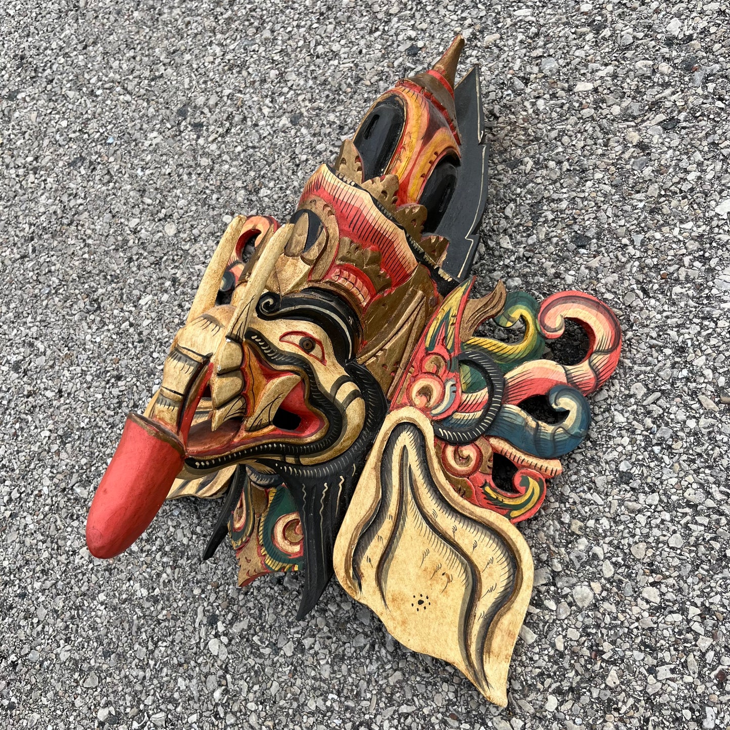 Vintage Balinese Ganesh mask. (Repaired)