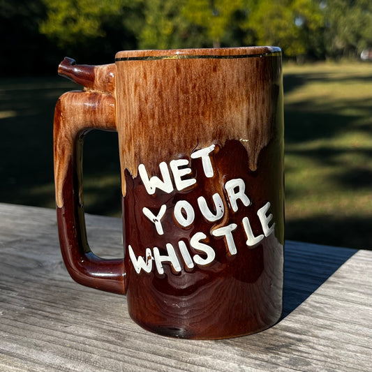 Vintage wet your whistle/whistle for your beer mug.