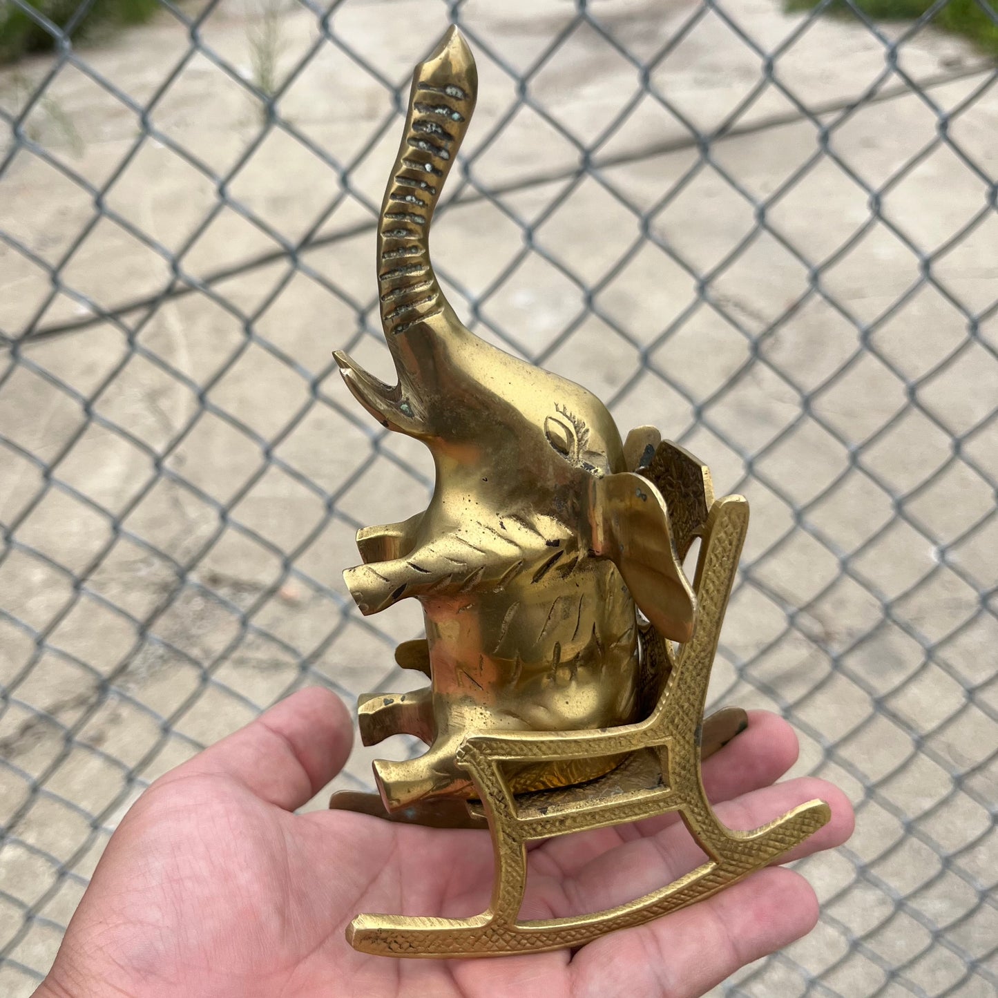 Vintage brass elephant.