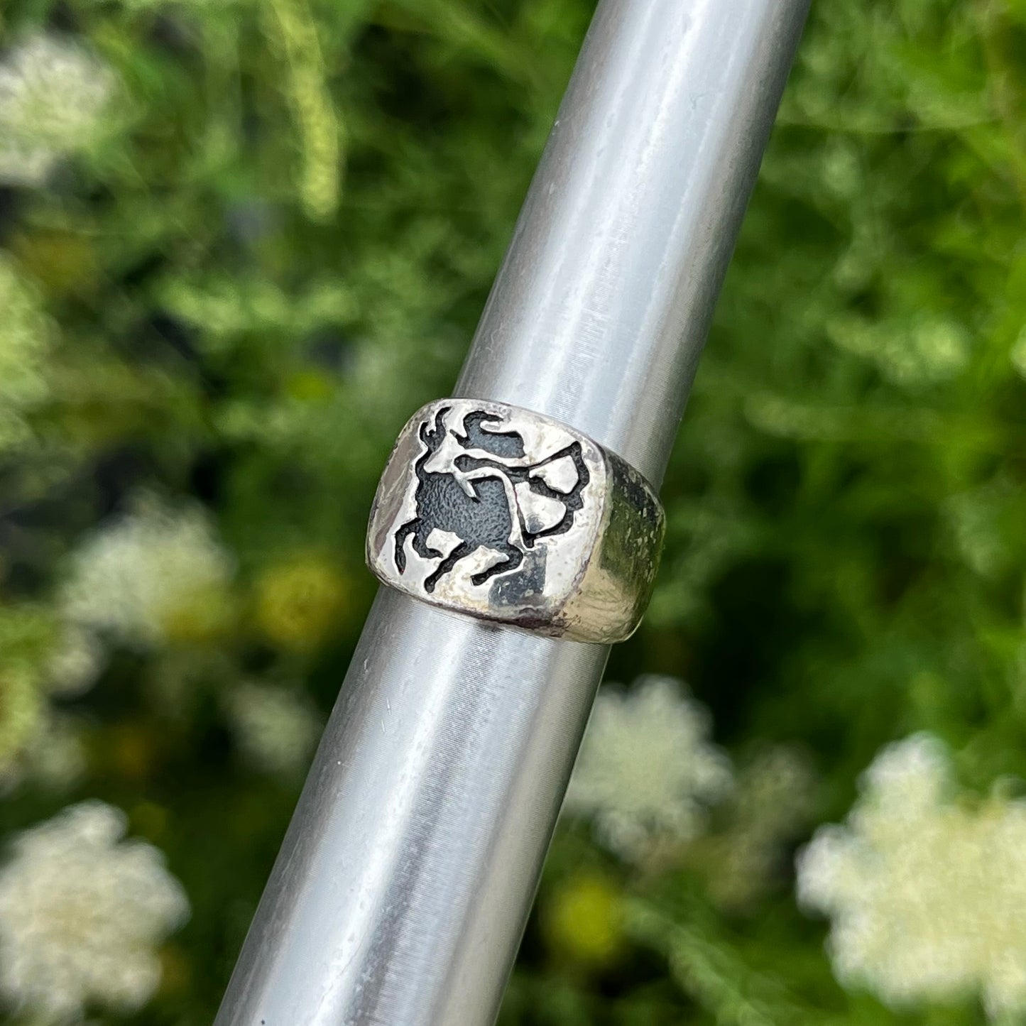 Vintage Sterling silver Sagittarius ring. Size 5.5.