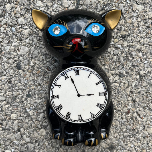 1950s Black cat wall pocket.