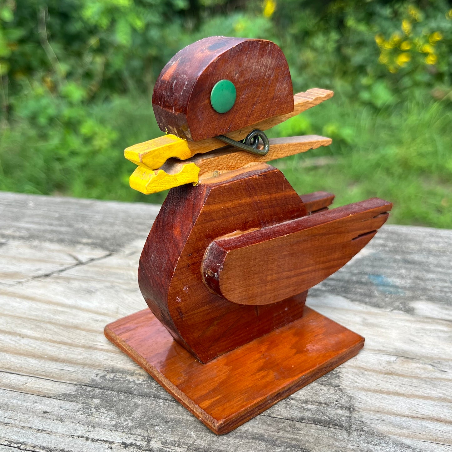 Vintage wooden clothespin duck.