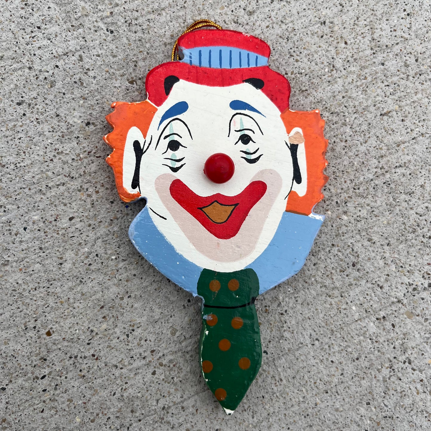 1991 Wooden clown ornament.