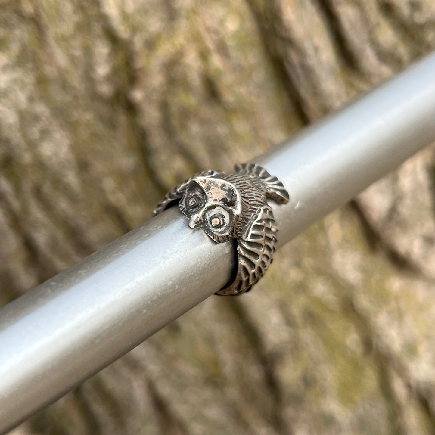 Vintage sterling silver owl ring. Size 6.5.