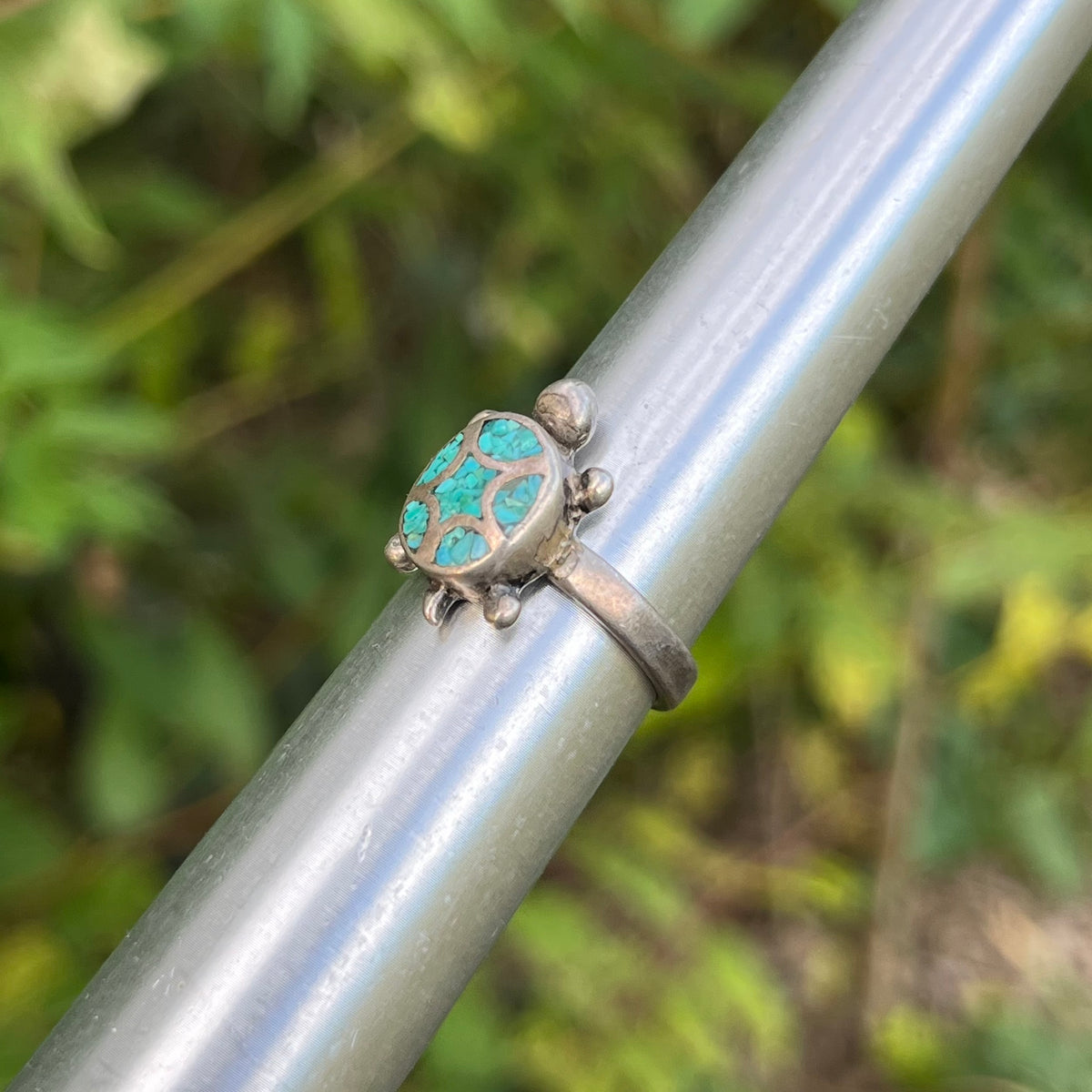 Vintage Sterling Silver turtle ring. Size 6.25.