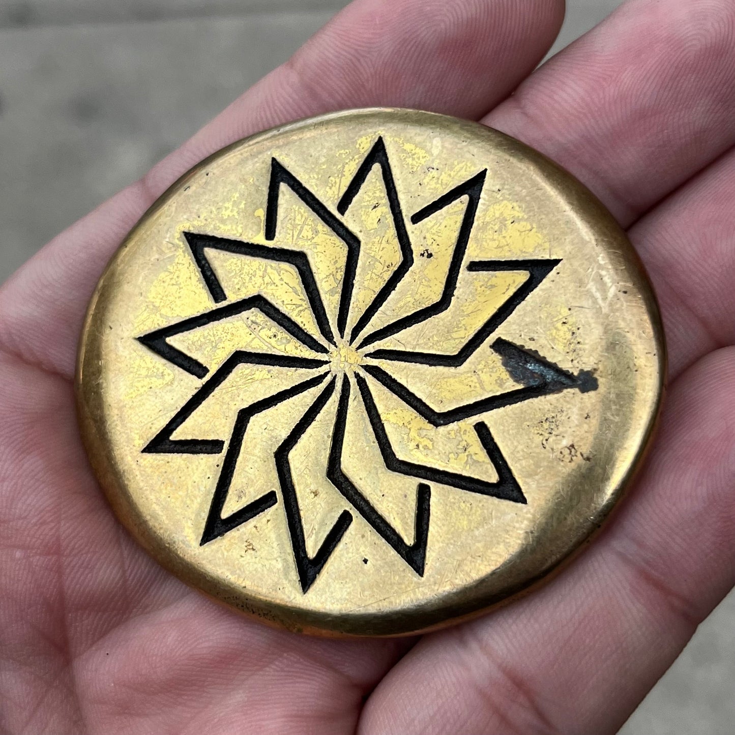 1970s Brass belt buckle.