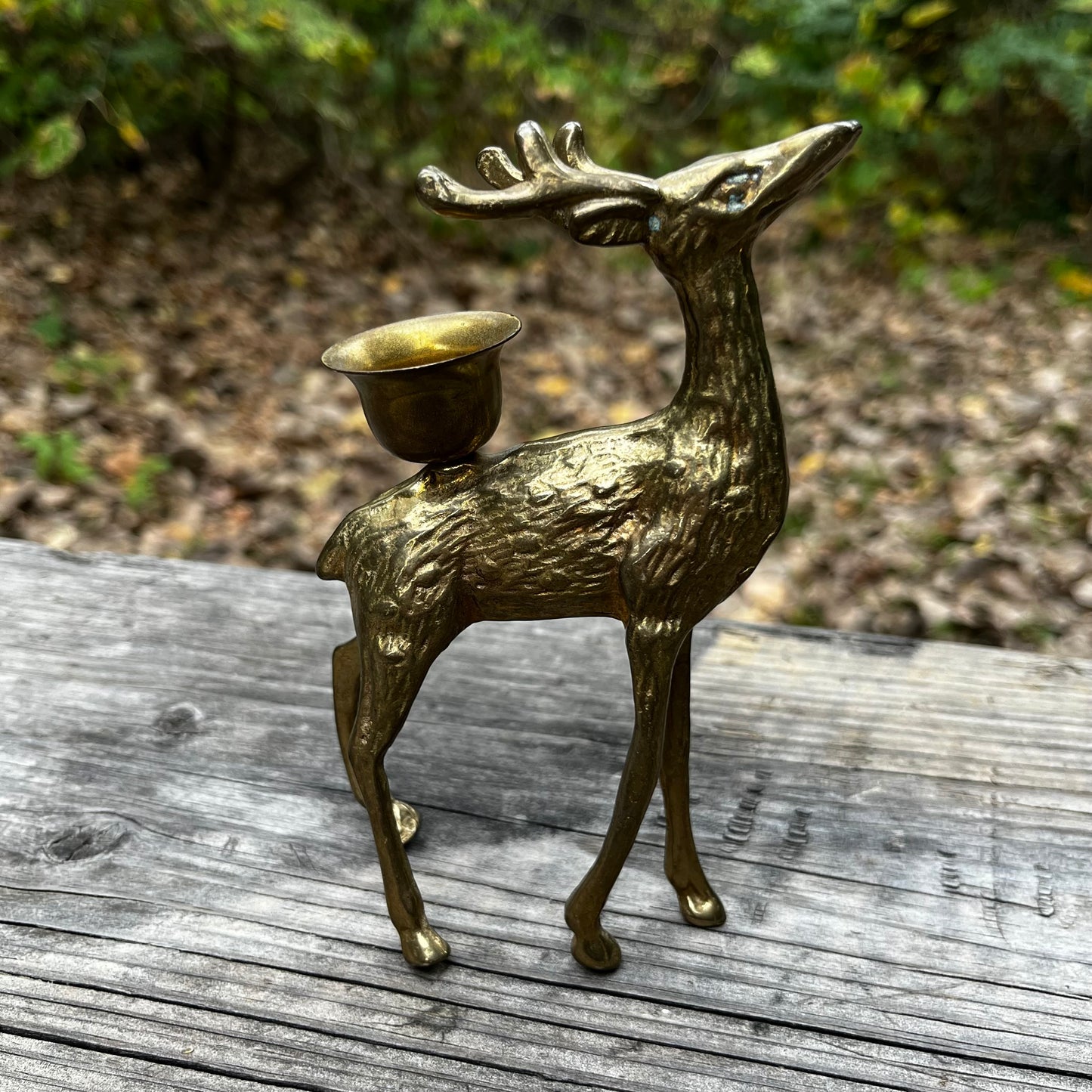 Vintage Brass deer candle holder.