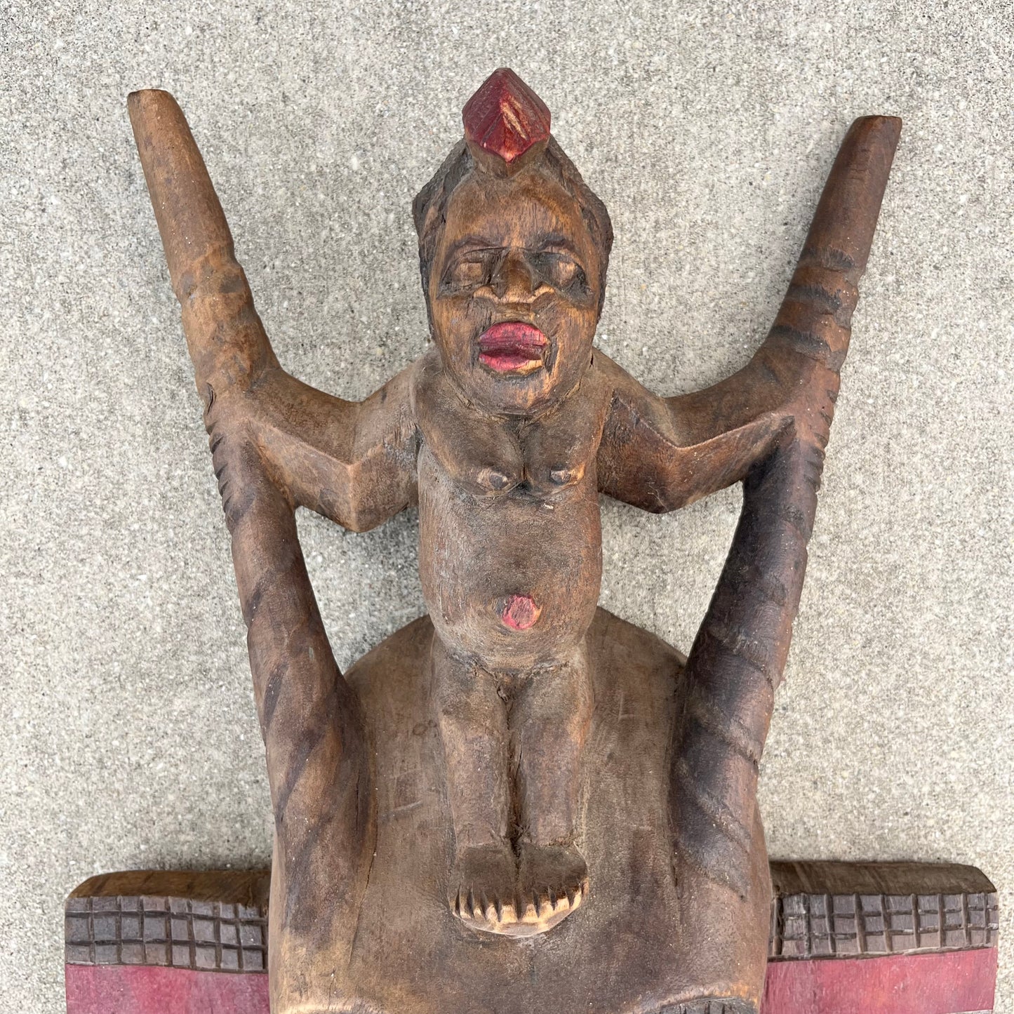 Vintage hand carved Senufo Kpelie mask.